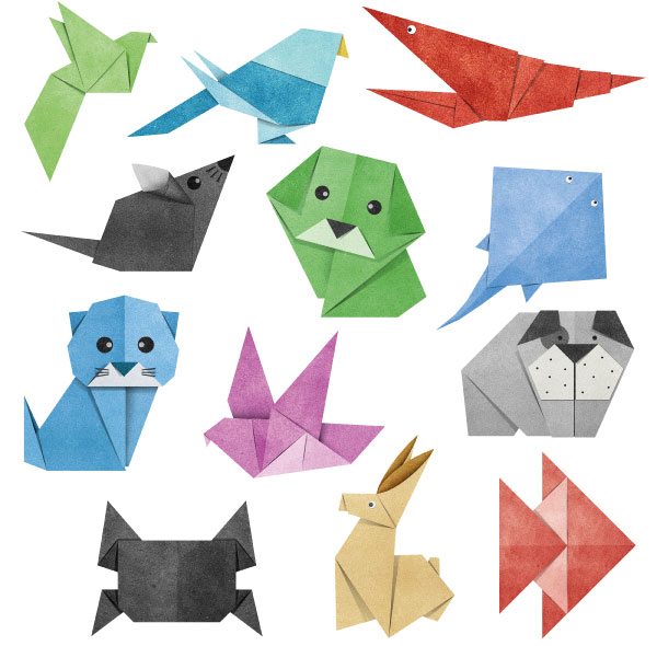 animais feitos com origami